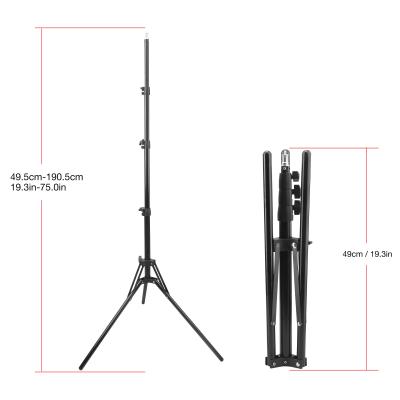 China Axrtec AXR8029P 190cm Folding Light Stand Aluminum Tripod with 1/4 Screw Head for Photostudio Ring Light Softbox for sale