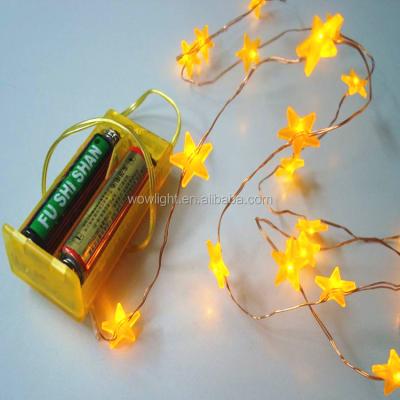 China Indoor star with copper / nake wire led mini string lights 3v battery operated for sale