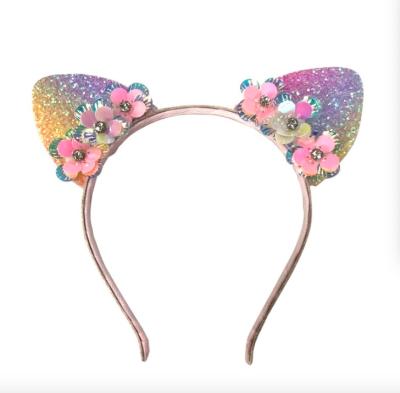 China KIDS Sweet Girls Glitter Animal Headband Cat Ear Headband Ear Headband for sale