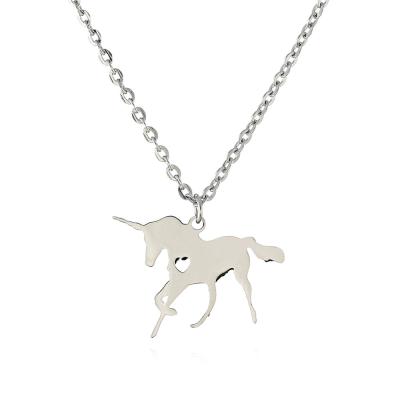 China 2022 Fashionable Unicorn Jewelrh Stainless Steel Unicorn popular necklace for girls party jewelry for sale