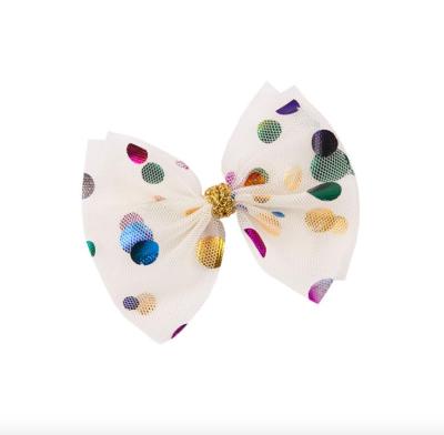 China KIDS Metallic Dots Girls Hair Bow Baby Hair Bow For Back To School Accessories for sale