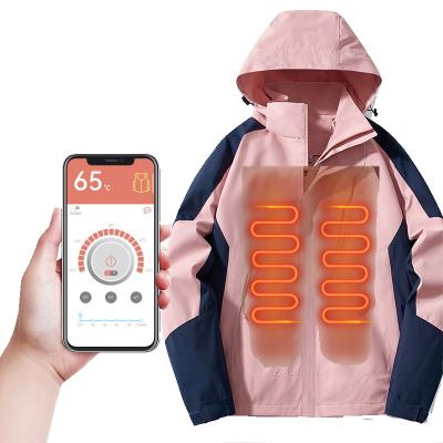 China Custom Outdoor Winter Breathable Warm Men Manufacturer USB Light Jacket Heated Jacket With Battery Pack Heating Clothing For Women for sale