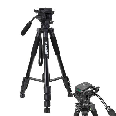 China ZOMEI Outdoor Professional Video Camera Tripod Height 170cm Aluminum Alloy Tripod Photography Tripod for sale