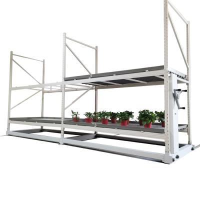 China Hydroponic Farms Multi-Span Indoor Growing Agricultural Greenhouses Elevate Tiered Flood and Drain Rack Racks for Plant Cultivation for sale