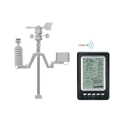 China Weather Station Internet Radio With Sensor Outdoor Rain Gauge Weather Forecast Wind Measurement 189*125*27mm for sale