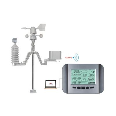 China PC Interface Outdoor Professional Solar Wireless Wind Speed ​​Weather Station Size: 225*160*28mm for sale