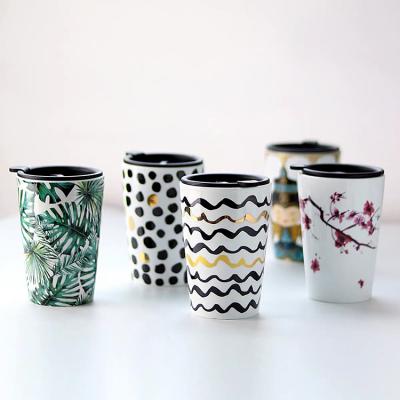 China Sustainable Double Wall Thermal Ceramic Travel Mugs for sale