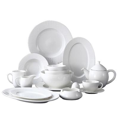 China Sustainable Porcelain Dinnerware Dinnerware Set For Hotel And Restaurant for sale