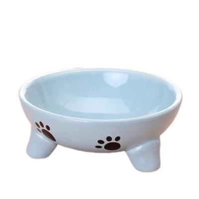 China Eco-Friendly Ceramic Dog Cat Pet Feeder Bowl With Durable Style Simple Durable Stands for sale