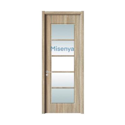 China Sound Insulation Misenya Interior Simple Composite MDF Hdf Design Modern PVC Melamine Panel Prehung Wooden Doors For Hotel for sale