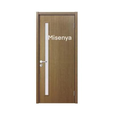 China Walnutn Interior Decorative Easy Installation Misenya Prehung Wood Sound Insulation Eco Solid Wood Door For Bedroom for sale