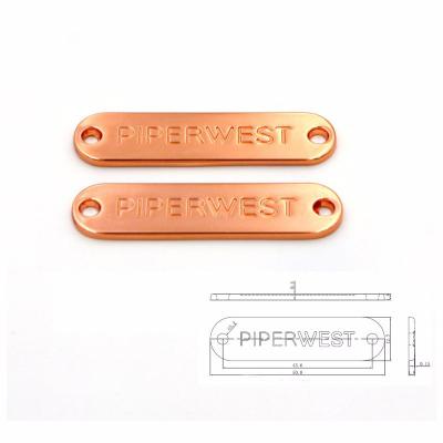 China Bag Screw Rivets Fasten Metal Labels Customized Metal Logo Plate Brand Name Metal Labels Sewing Wholesale for sale