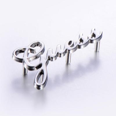 China High Quality Allied Metal Bag Alphabets Customized Shiny Silver Metal Letters Character Metal Letter Logo For Handbags Wholesale for sale