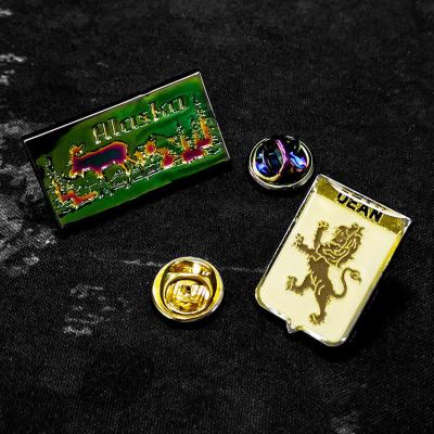 China Bag Quality Customized Metal Butterfly Lapel Pin Bags and Wallets Metal Logo Pin for sale