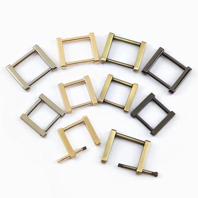 China Bag Open Door Metal Screw Buckles For Square Rectangular Ring Loop Buckle For Handbags Metal Women Zinc Alloy Bags for sale