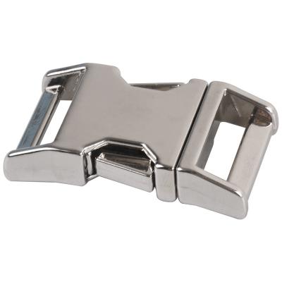 China Shiny Silver 1Inch Metal Bag Side Release Buckle Nickel Free 25mm Metal Briefcase Buckles For Straps And Belt for sale