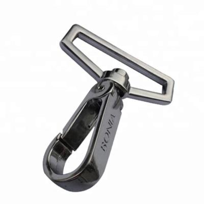 China Bag Swept Logo Metal Snap Hooks High Quality Swivel Snap Hook Customized By Gunmetal With Engraved Brand Logo for sale