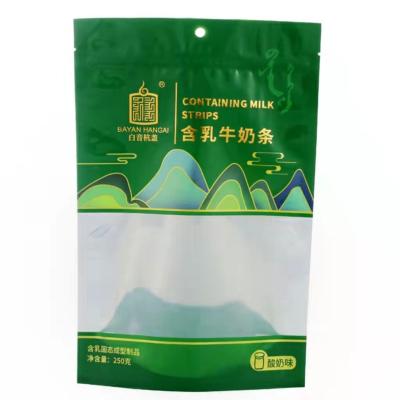 China Safety 250g Milk Strip Food Packaging Stand Bag With Aluminum Foil for sale