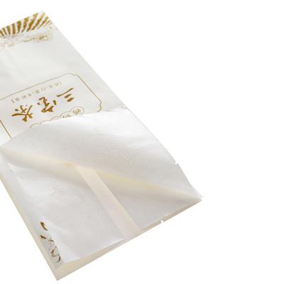 China Fleixble Packaging Sealed Bag Kraft Paper Bag Four-sided For Packing Tea for sale