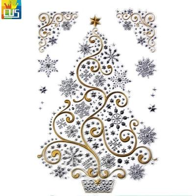 China Decorate Walls Christmas Decorations 3d Wall Decal Pop Up Snowflake Foil Stickers For Bedroom Living for sale