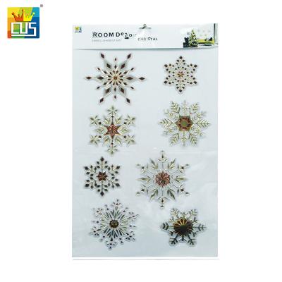 China Crystal Christmas Decorative Sticker Snowflake Sticker Holiday Decoration for sale