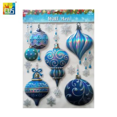 China Hot Selling Reusable Embossed 3D Balls Wall Sticker Decoration For Christmas for sale