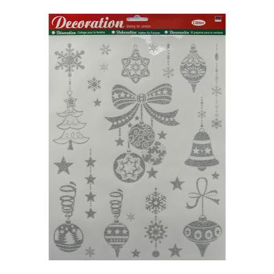 China High Quality Window Sticker Glitter Vinyl Window Cling, Christmas Decor Electrostatic Window Decal for sale