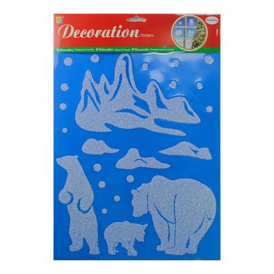 China New Effect Product Polar Bear Vinyl DIY Snowfall Transparent Stickers For Window Decoration for sale