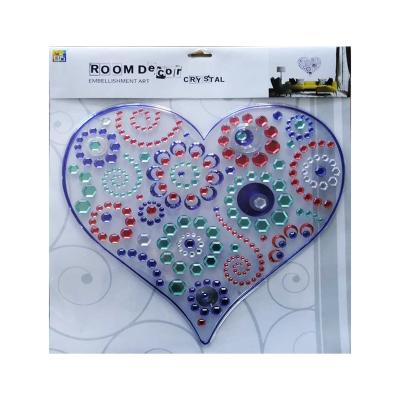 China 3D Sticker Valentine's Day Decorative 3D Sticker Heart Shaped Sticker Pop Up Decal Crystal Sticker for sale