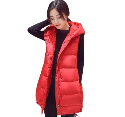 China Women's Breathable Winter Thin Faux Down Vest Padded With Hood for sale