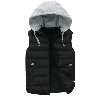 China Polyester Mens Outdoor Fake Stripper Down Vest With Detachable Tank Top Hood for sale