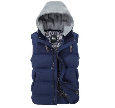 China 2019 Men Breathable Casual Slim Fit Winter Vest Warm Vest With Detachable Hood for sale