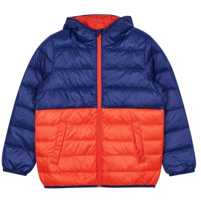 China Wholesale Cheap Breathable Contrast Boy Down Jacket Ultra Light Polyester Down Jacket for sale