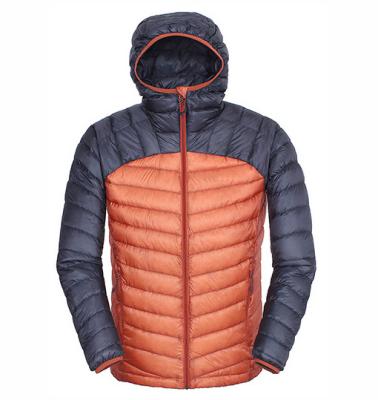 China Men's Contrast Color Packable Anti-Shrink Lightweight Down Hooded Winter Jacket for sale