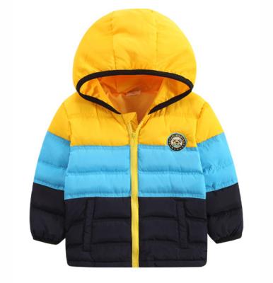 China Unisex Kids Anti-Wrinkle Down Jacket Casual Stylish Rainbow Stripe Stripe Coat New Outwear for sale