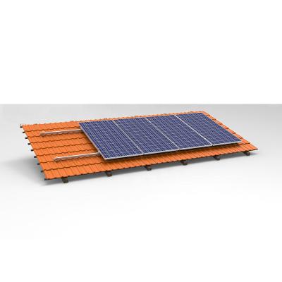 China EnergyCreative 5KW 10KW 20KW PV Panels Solar Rails Tile Pitched Flat Roofs Solar Rack System For Solar Power System EC-SS-1-4 for sale