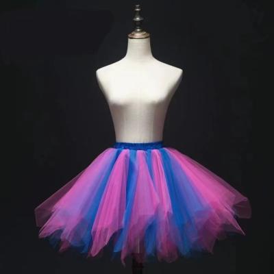 China tutu & 2023 Popular Hot Selling Colorful Red Blue Dance Skirts To Wear Layered Tutu Tulle Skirts For Girls for sale