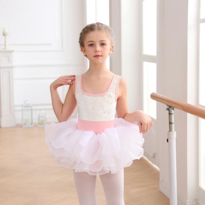 China New popular hot girls dress 2023 good quality sales children dance to wear square neck tutu dress with skirts for sale