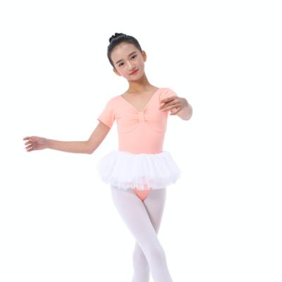 China Square 2023 newcomers popular 2 piece pink dance costume stage wear leotards with set skirts for sale