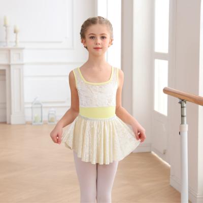 China 2023 Hot Selling Maid Price Factory Price White Velvet Lace Material Child Ballet Dress for sale