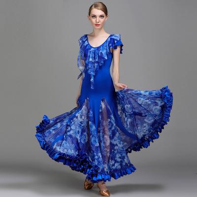 China Dresses Wholesale New Design Floral Girls Women Long Ballroom Dance Tango Dresses for sale