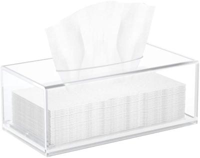 China Beauenty Modern Wholesale Nordic Facial Paper Towel Box Clear Rectangular Acrylic Tissue Box for sale