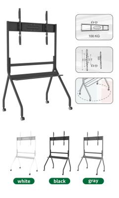 China 49 bis 75 Zoll TV-Flächenstand Mobil abnehmbarer TV-Stand mit Schließrädern zu verkaufen