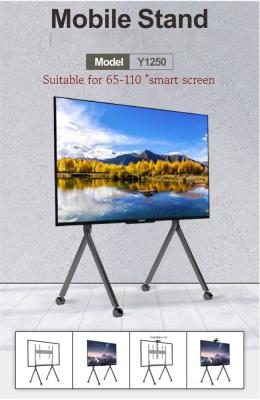 China LED LCD OLED Mobile TV Stand com inclinação Carrinho de televisão rolante com prateleira de mídia e rodas à venda