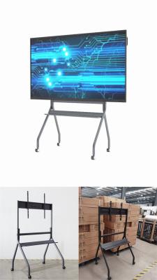 China 100 kg Ruedas de soporte de TV portátiles Vesa Modelo de montaje de soporte de piso 600x1080mm en venta