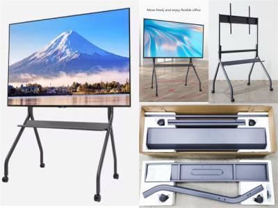 China VESA 600x1000mm Televisores de piso móviles Televisores rodantes con estantería AV con ruedas en venta