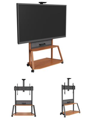 China Mobile Vesa Mount Floor Stand Mobile Tv Stand With Shelves VESA 800x400mm for sale