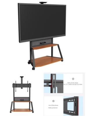 中国 ポータブルブラックモバイルテレビカート 330Lbs 容量 Vesa 200x200mm 600x1000mm 販売のため