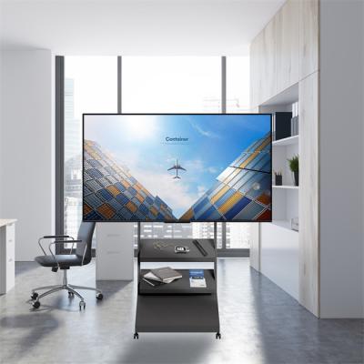 China 2 estanterías de TV rodante de piso con ruedas TV de pie en ruedas para TV de pantalla plana de 40 a 86 pulgadas en venta