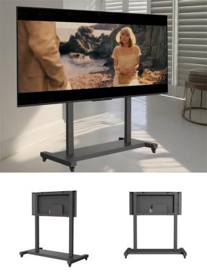 China Einfache Beweglichkeit Fußboden TV-Stand Montage 75 Zoll für 75 Zoll bis 110 Zoll Schwerlast-TV-Stand mit Rädern zu verkaufen